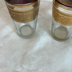 Gold Rim Marocan Tea Glasses 