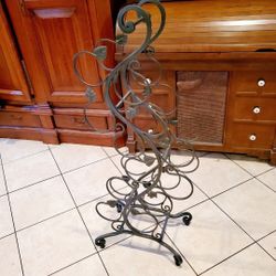 12 Bottle Floor Wine Bottle Rack Leaves Antique Vintage Goth (AZUSA) 