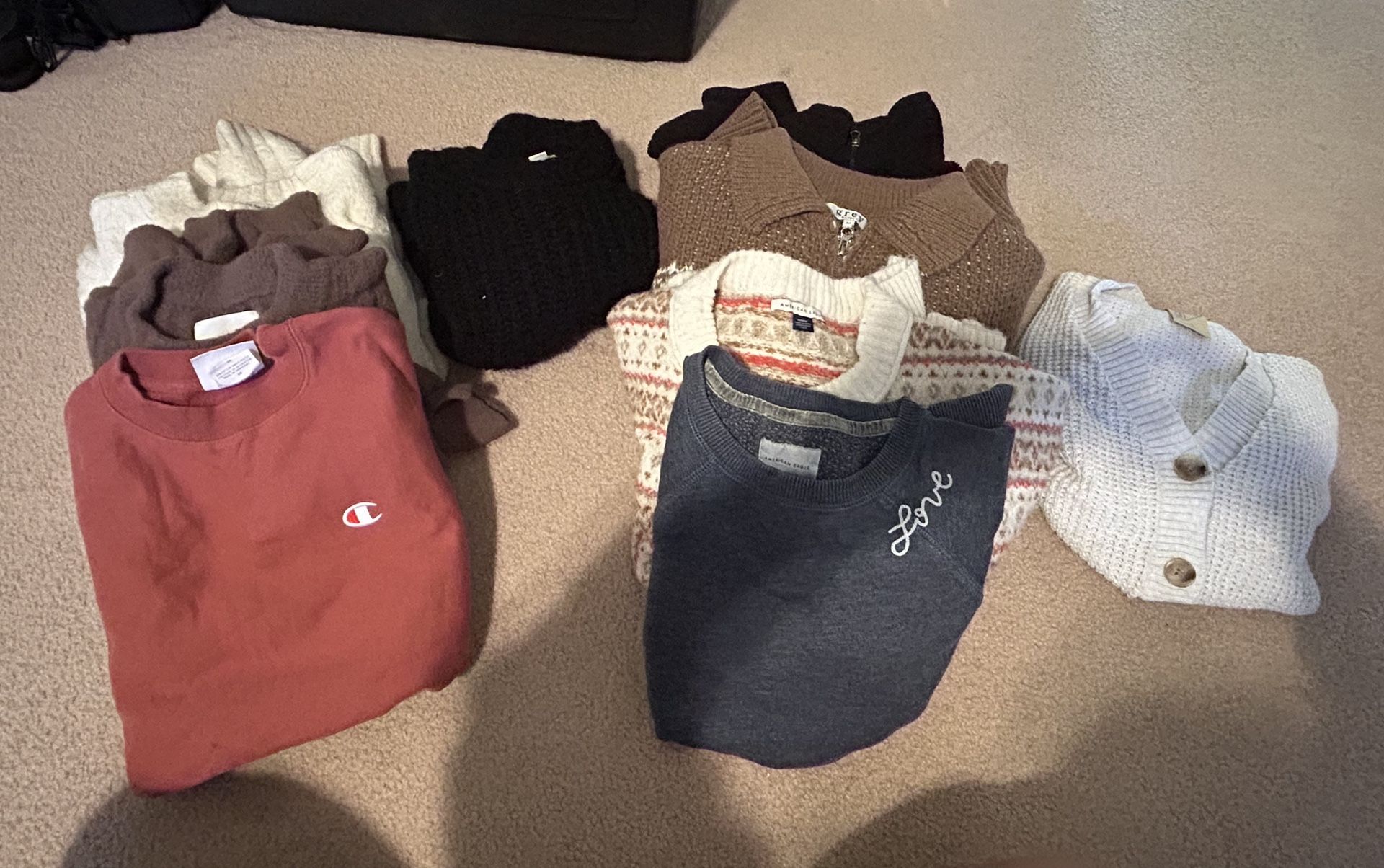FALL Sweaters XS Small Medium Large AE Grey Bandit