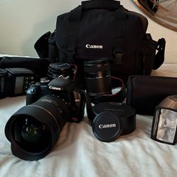 Canon Rebel XSI + Lenses + Flash + Case