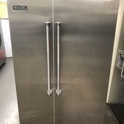Viking 5 Series 48” Stainless Steel Built In Side By Side Refrigerator 