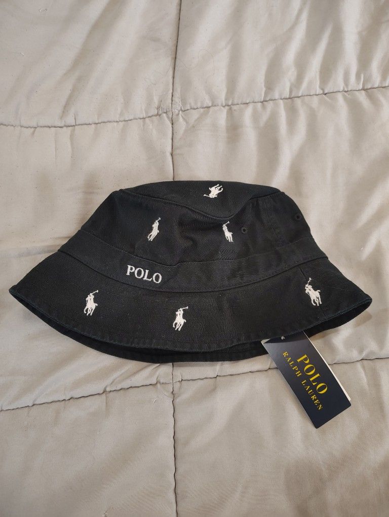 Ralph Lauren Polo Black Bucket Hat Size S/M NWT