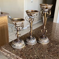 Tuscany Candle Holders 12”11”10”