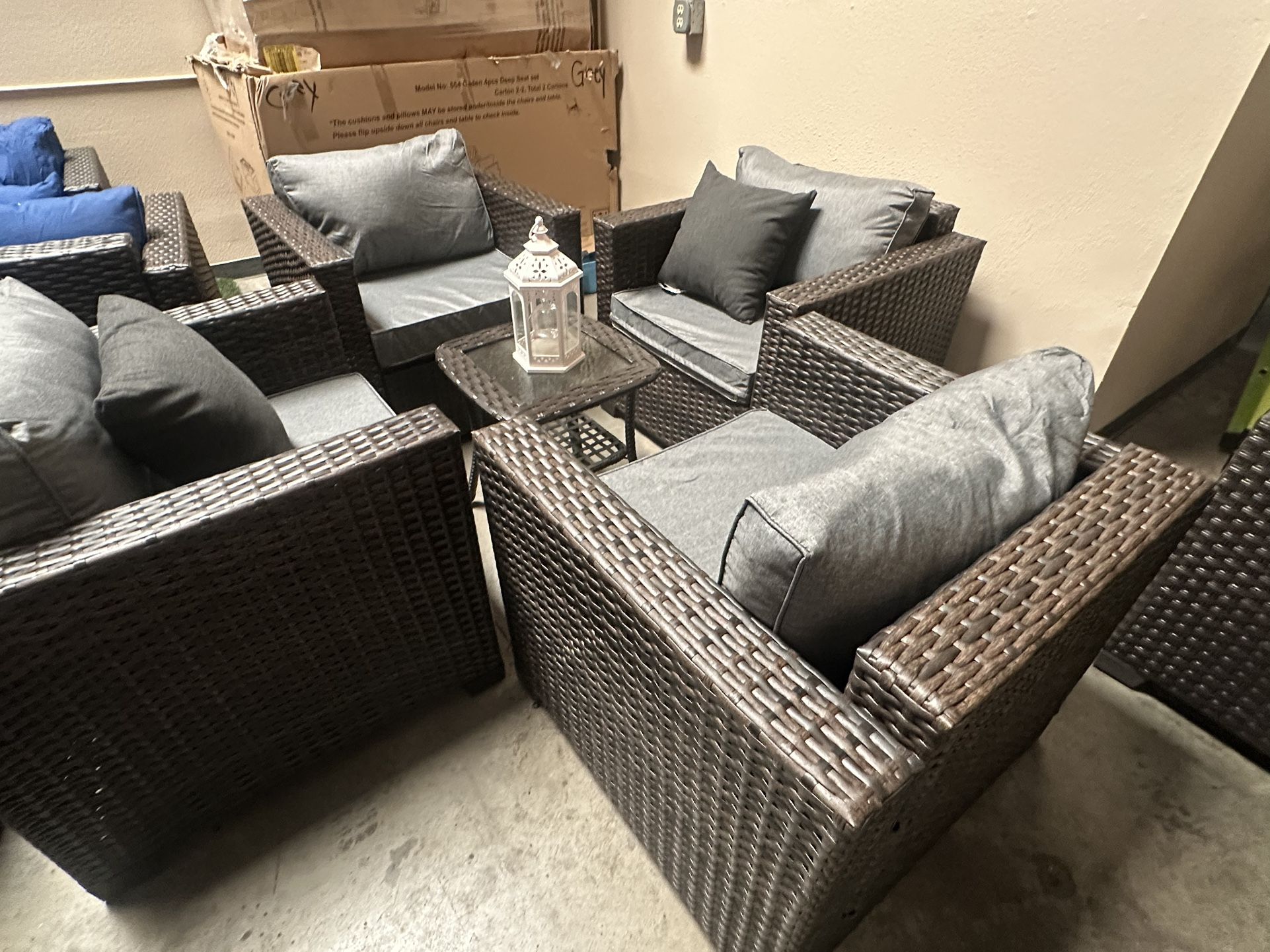 Grey Patio Furniture Set