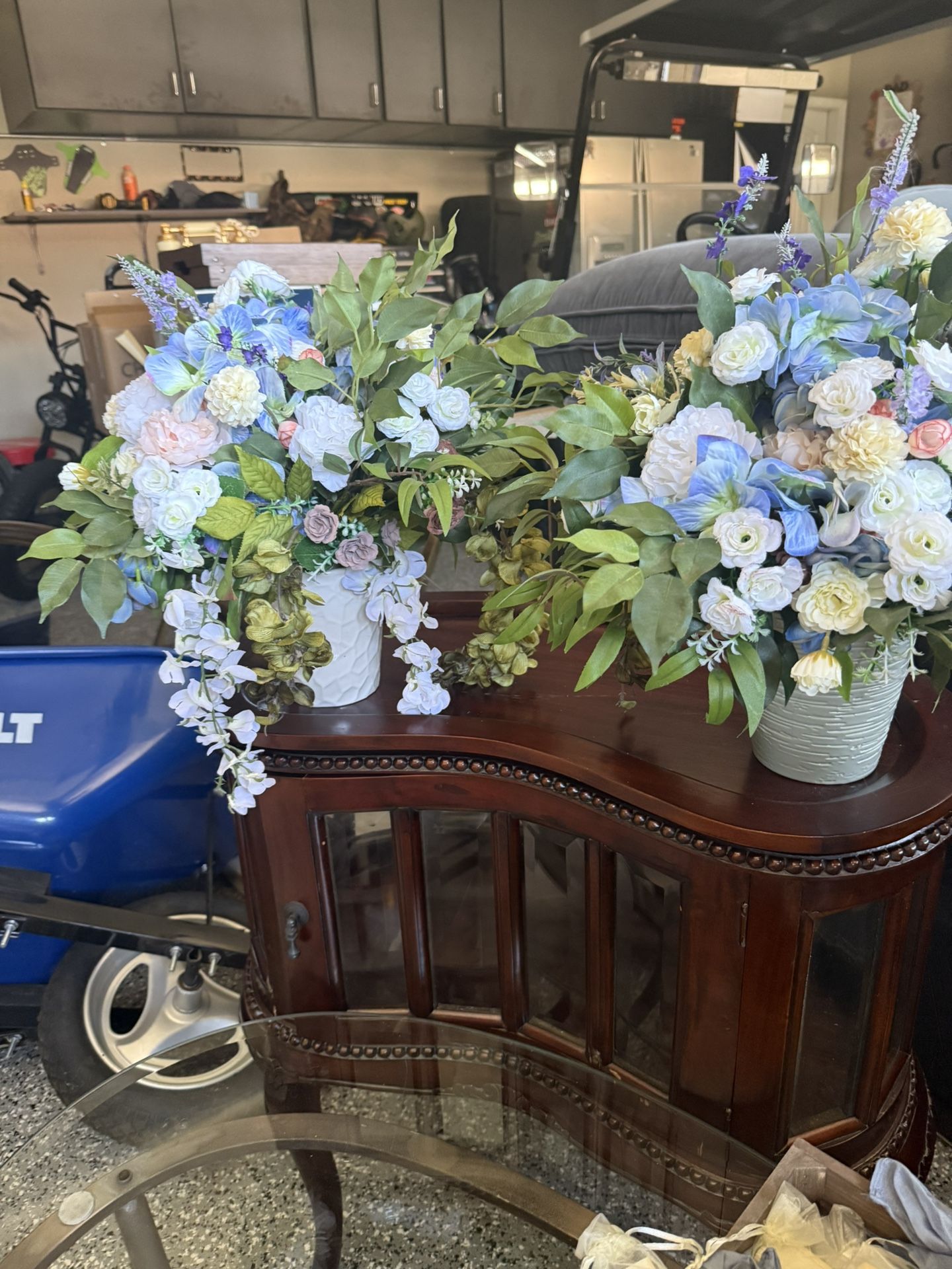 Two Silk Artificial Flower Arrangements