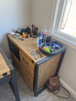 Office Desk & Filing Cabinet - Match Set