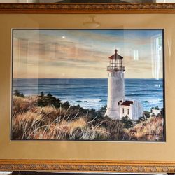 Large Custom Framed “Last Light - North Head” Jeffrey Hull Signed Print 