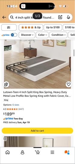 King size 4 inch box foundation for bed