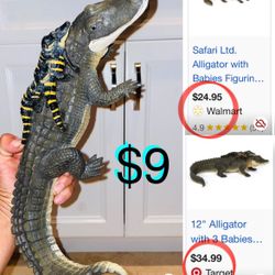 $9 large alligator 🐊 with 3 Babies Heavy duty Plastic in great condition