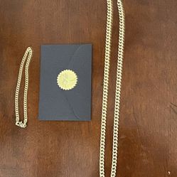 18k Gold Necklace With Bracelet 