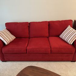 Sleeper Sofa And Matching Love Seat  Red
