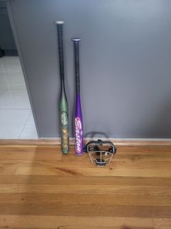 Softball Bats & Face Mask