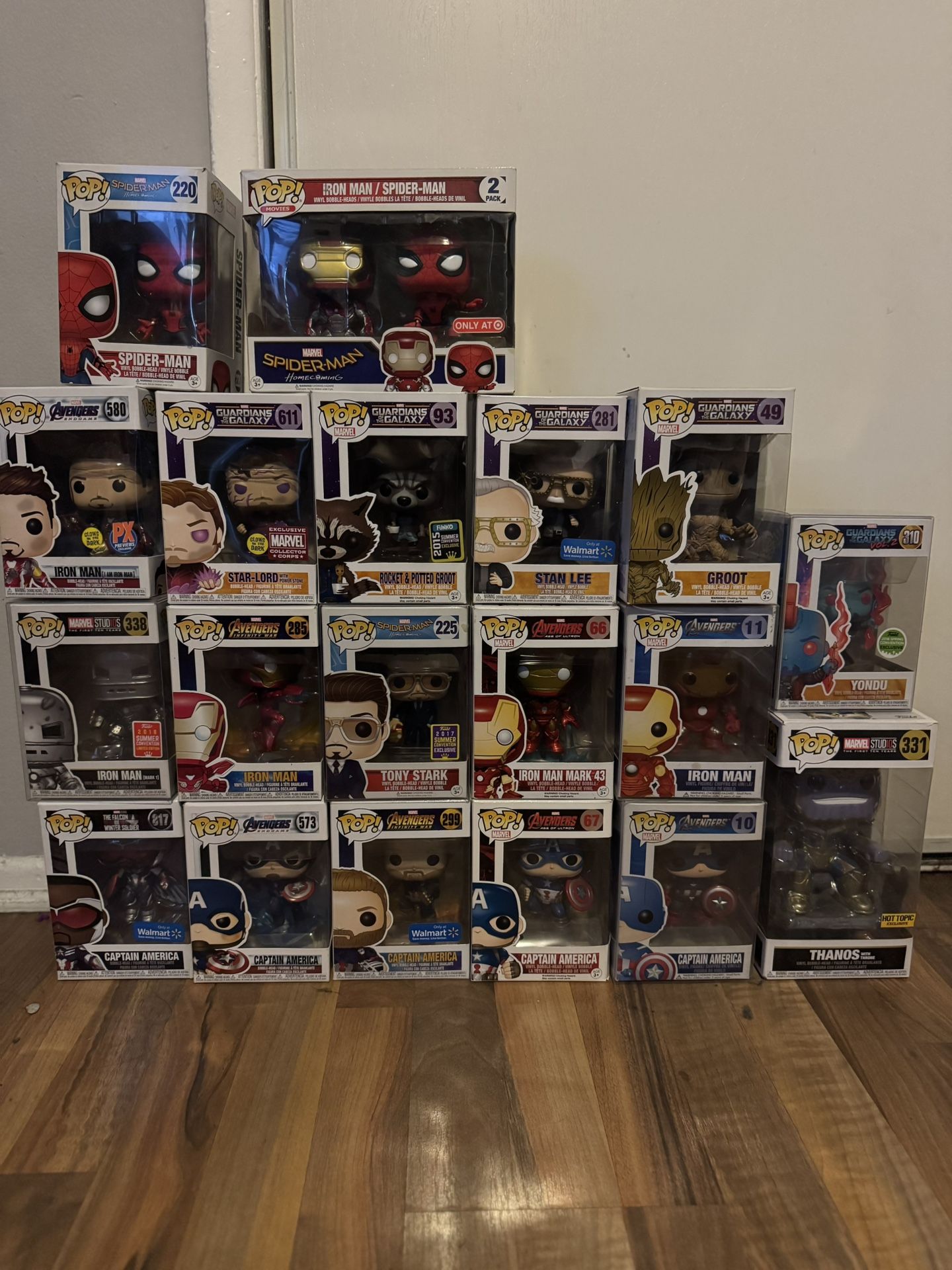 MCU Iron man, Captain America, & GOTG Funko Pop