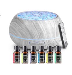 550ml Large Capacity Essential Oil Diffuser 6 Essentil Oil Set Aromatherapy Ultrasonic Air Humidifier