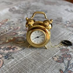 Vintage Bulova Miniature Alarm Clock Gemini
