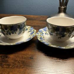 Vintage Tea Cup and Saucer Nikko Tableware Flirtatious Pattern Japan