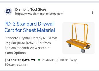 Nu-Wave PD3 Drywall Cart. (2,400 lb Capacity)