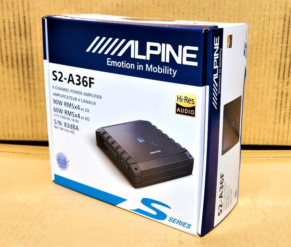 Alpine Power Amplifier S-Series 720 Watts 4-Channel Speaker System Amp S2-A36F 🚨 Payment Options Available 🚨 No Credit Needed 🚨 