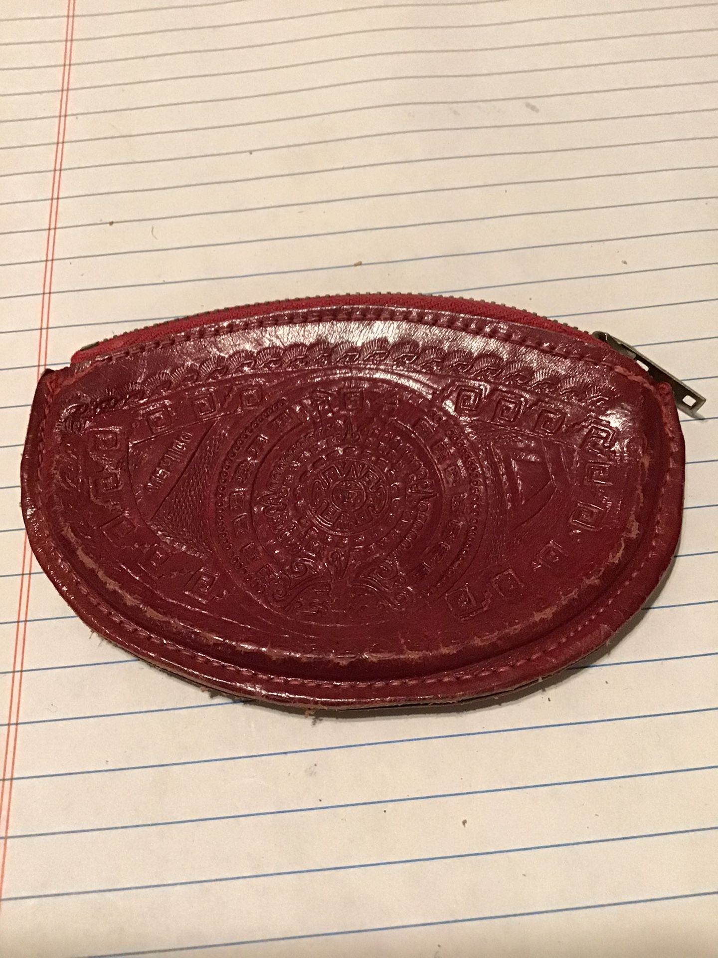 Vintage Leather Change Purse From Mexico