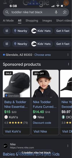 Brand new Nike toddler hat for boys
