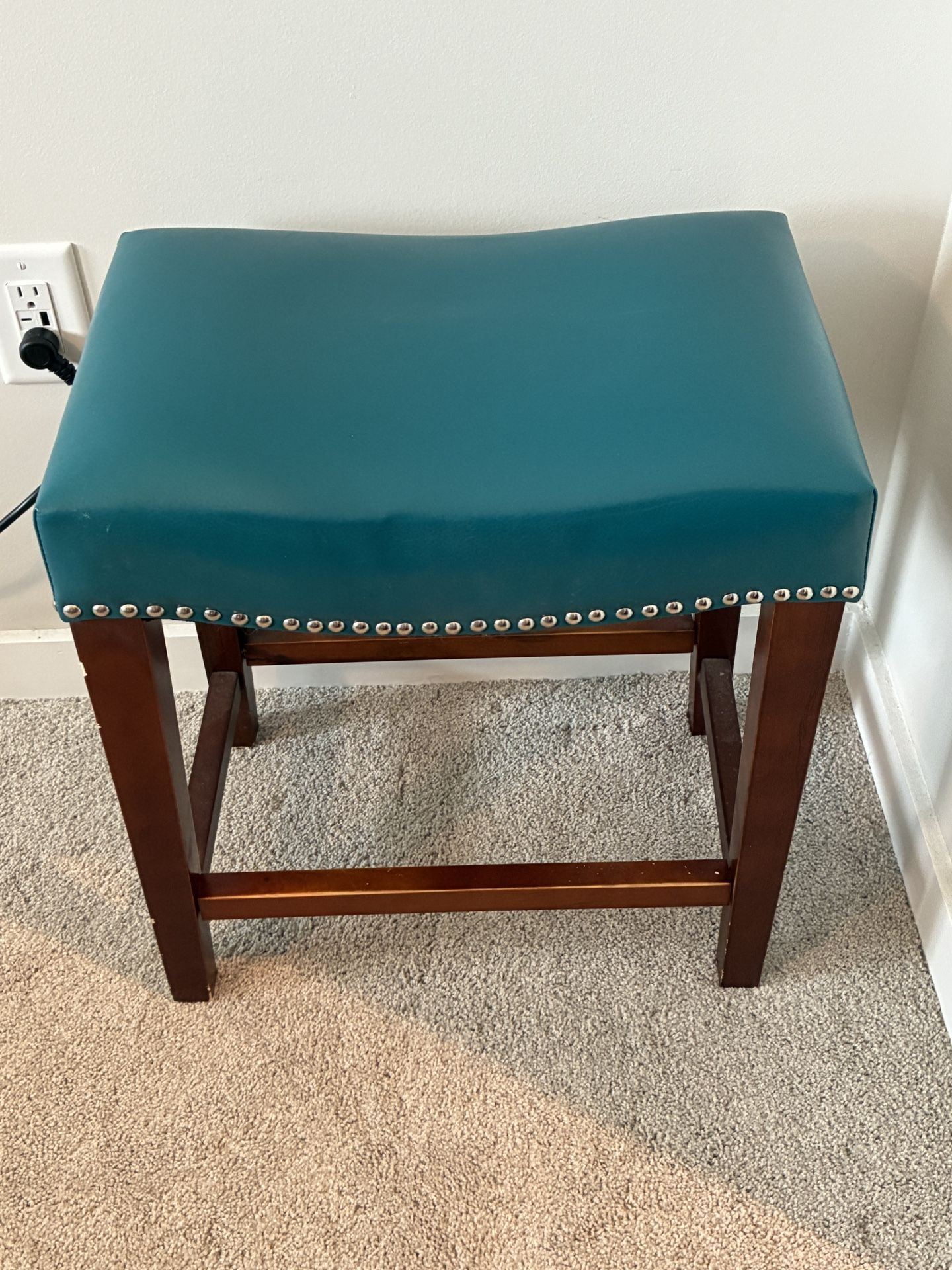 Abbyson Teal Leather Counter Stool $65 obo