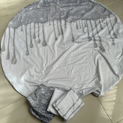 Birthday Party locked Round Backdrop Cover, 5 ft, With Covers for Tubes- 3 different sizes