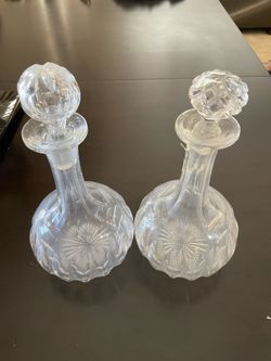 Crystal carafes x2