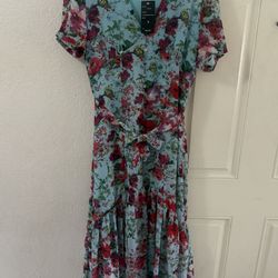 Blue Dress With Roses.