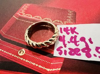 14K Solid Gold Wedding Ring 4.4Gr Size 8