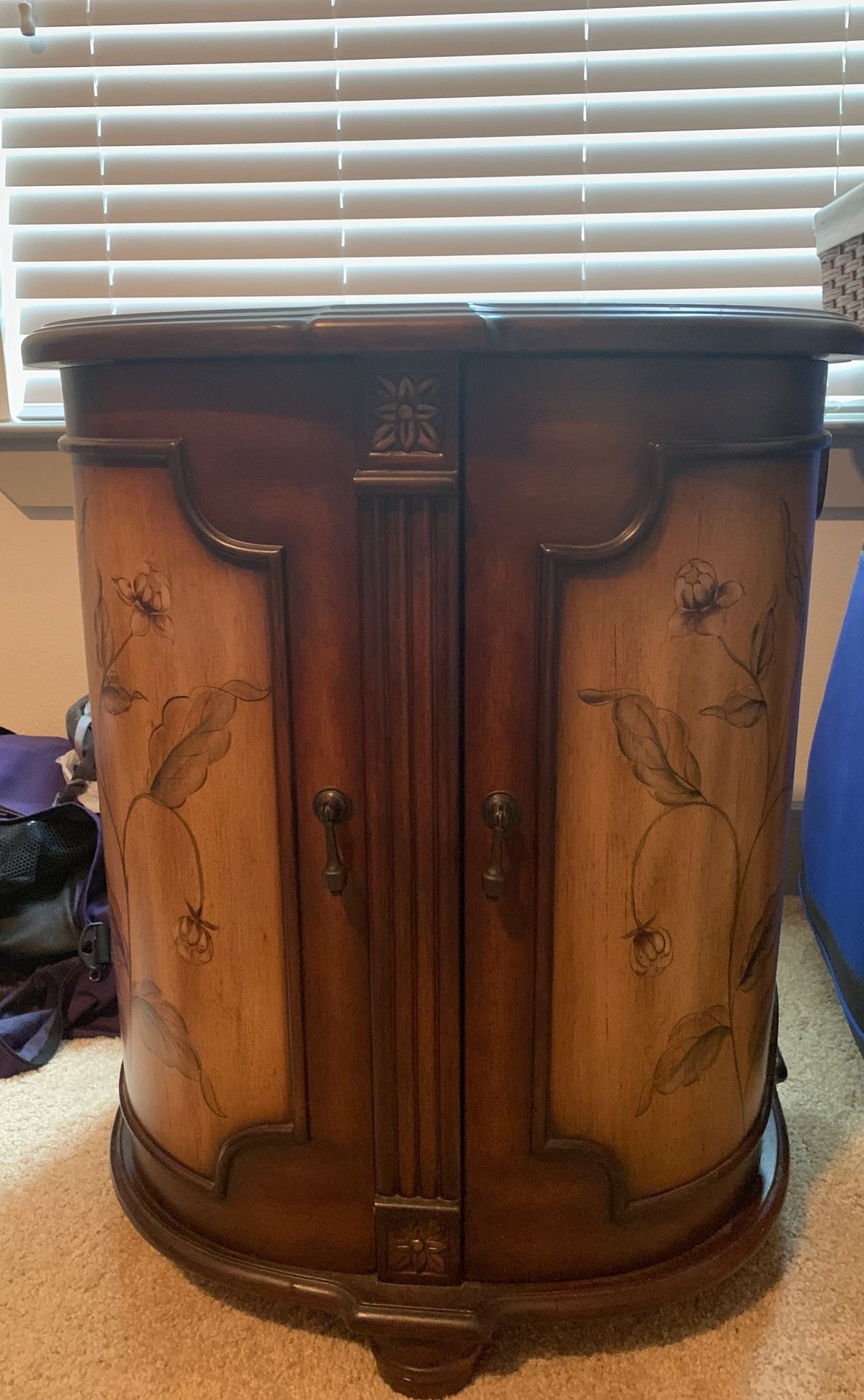 Antique side table with self