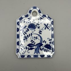 Vintage Blue and White Cheese Charcuterie Board Porcelain Trivet Tray