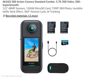 360 action camera standar combo 5.7k 128gb