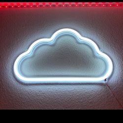 Cloud neon signs for wall Decor, Wall Hanging, White, 16 x 9.5 inches New