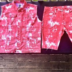 🔥Men's denim Set Sz 36 Shorts Vest XL🔥