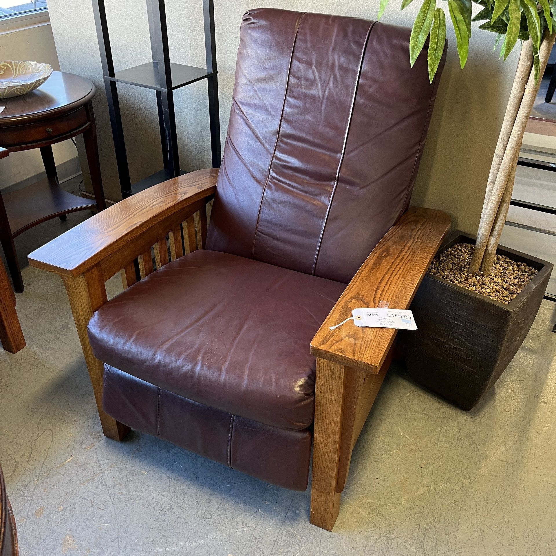 Leather Mission Style Recliner ( In Store) 