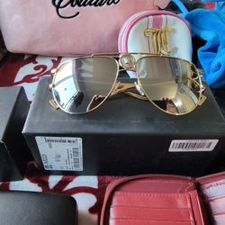 Veraces Glasses, Coach Purse, Adidas Backpack,and Juicy Couture  Purse And 2 Juicy Couture Wallets,and Juicy Couture Sweatpants Size L & Buxton Wallet