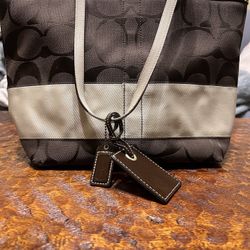 Coach tote Bag, Brown & Beige