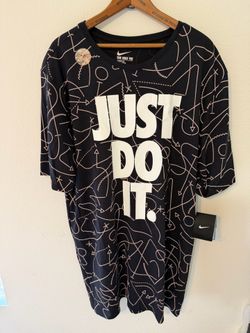 Nike Dri-FIT Just Do It Basketball Playbook Graphic Tee Men’s XL Tall Black NWT