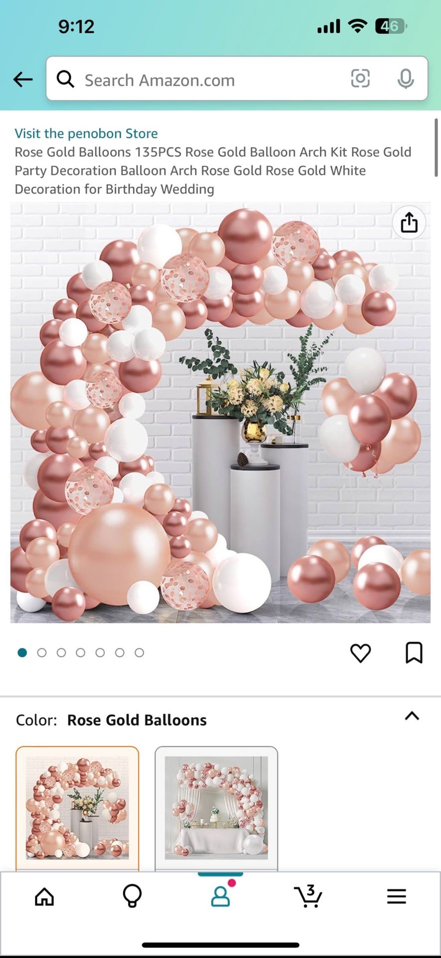 135 Pcs Rose Gold Party Ballrooms Set