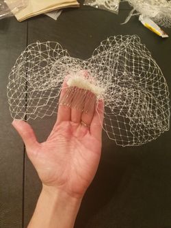 Ivory birdcage veil