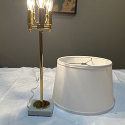 Brass stem lamp. Three miniature bulbs.
