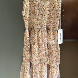 Mimi Chica Yellow Floral Tiered Dress