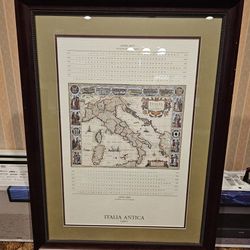 Map Italy Framed And Matted