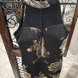 Sexy Black And Gold Rose Party Dress 