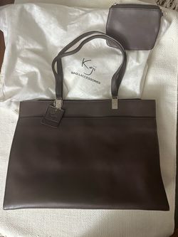 Aya Koji Japanese Style Bag Black with Zipper & Partition Made in Japan