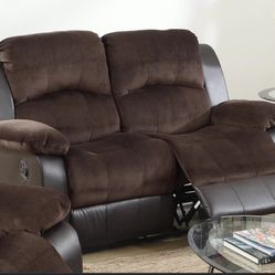 NEW OFFER💎Chocolate Manual Reclining Sofa and Loveseat