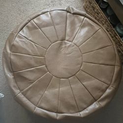 Brown Round Pouf/Ottoman