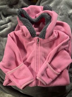Baby Pink Fleece Zip-Up Hoodie