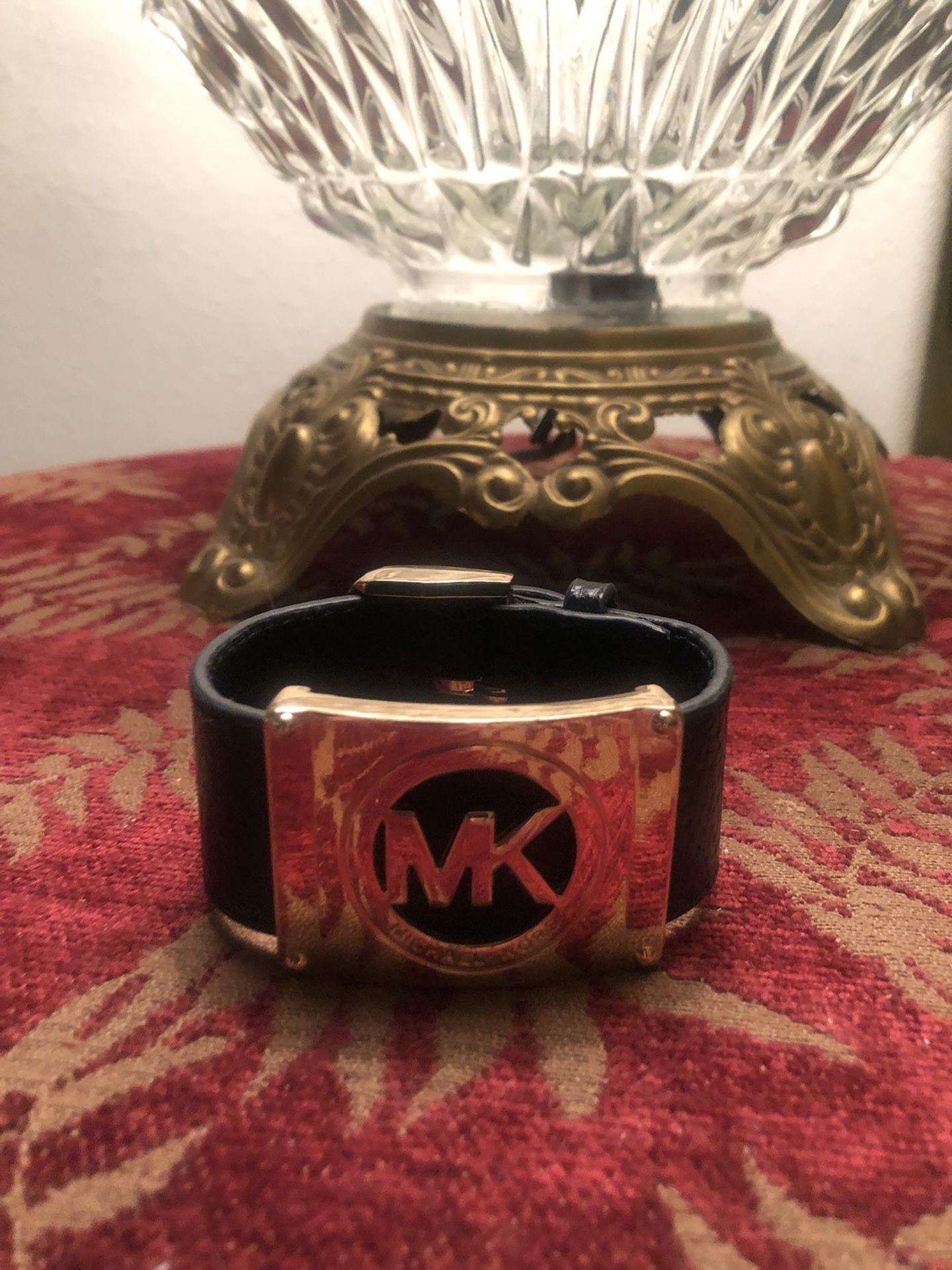 Michael Kors Black Leather Bracelet