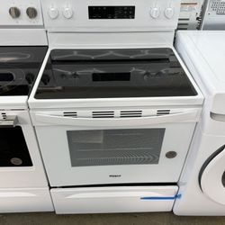 Brand new Whirlpool white electric 220 volts glass top stove 